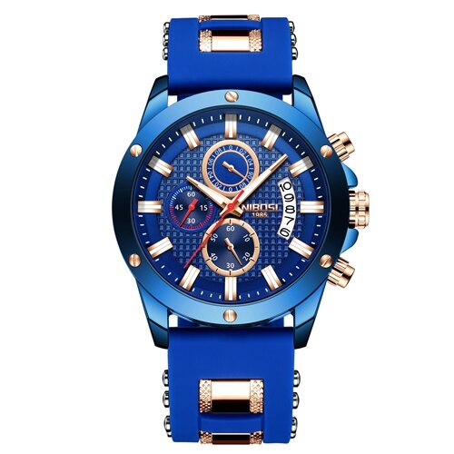 Ship From USA NIBOSI Watch Men Quartz Silicone Fashion Watches Waterproof Shockproof Man Sport Wristwatch Relogio Masculino