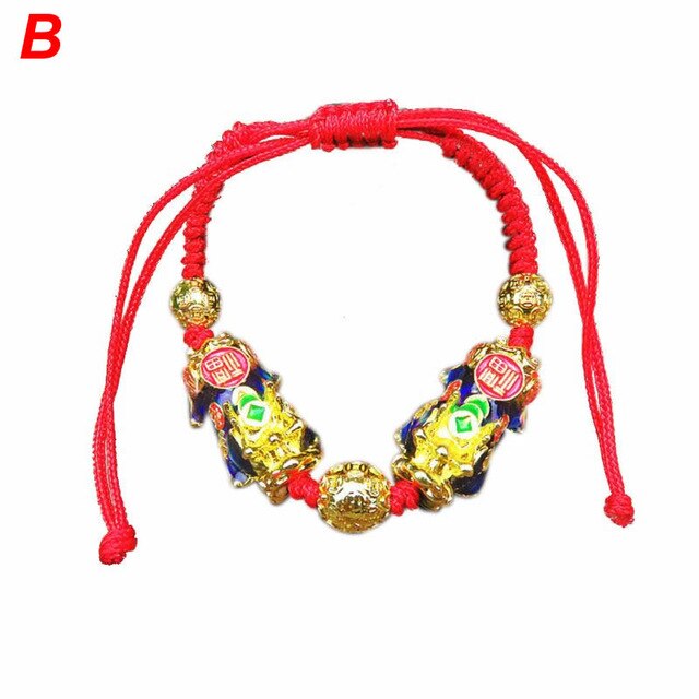 Feng Shui Pi Xiu Charm Red String Bracelet Color Change Kabbalah Braided Mood Bracelets Attract Wealth Good Luck Jewerly