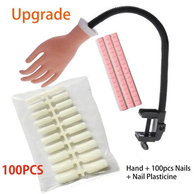Manicure Practice Hand Drive Nail Supplies Practice Hand for Acrylic Nails Manicure Hand Training Silicone Hand Mannequin Hand