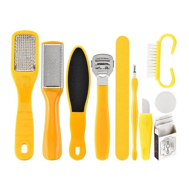 10/15Pcs Manicure Foot Care File Set Dead Hard Skin Callus Remover Scraper Pedicure Rasp Tool Feet Care Tool Kit Stainless Tool