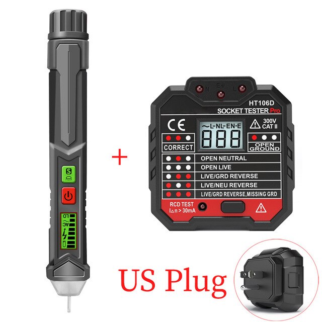 Intelligent Non-contact Pen AC Voltage Detector Tester Meter with LED Light Indicator Tester 12V-1000v Electrical Test Pen