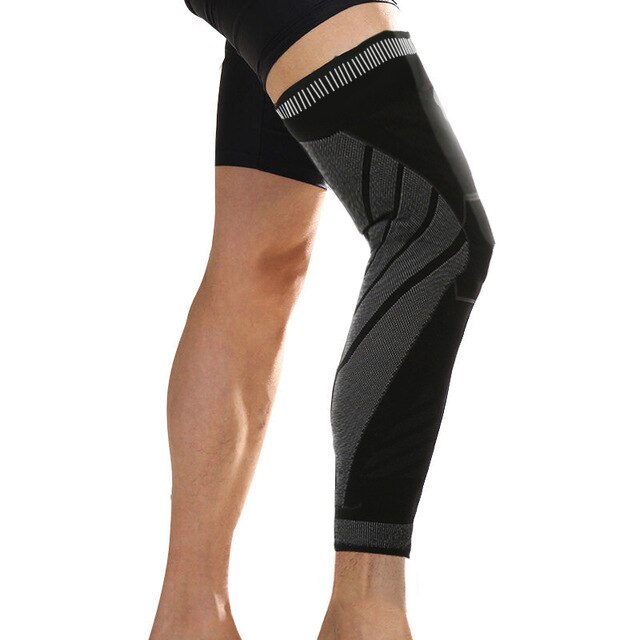 Drop Ship from USA 1PCS full Length Leg Compression Sleeves Basketball Knee Brace Protector Pressurized Elastic Knee Pads Warmer