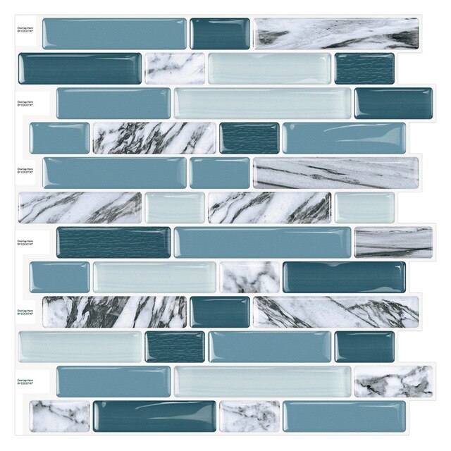 (Ship from USA)Cocotik 12"x12" Self Adhesive Peel Mosaic Wall Vinyl Backsplash Stickers for Kitchen Tiles, Pack of 10