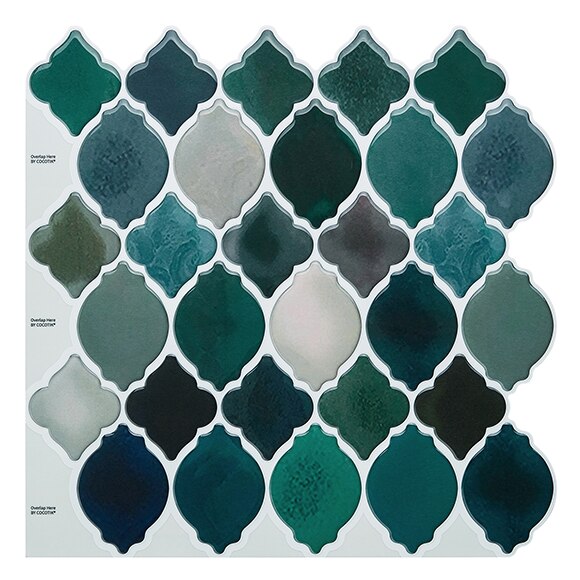 (Ship from USA)Cocotik 12"x12" Self Adhesive Peel Mosaic Wall Vinyl Backsplash Stickers for Kitchen Tiles, Pack of 10