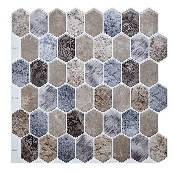 (Ship from USA)Cocotik 12"x12" Self Adhesive Peel Mosaic Wall Vinyl Backsplash Stickers for Kitchen Tiles, Pack of 10