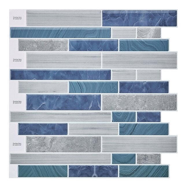 (Ship from USA)12"x12" Waterproof Self Adhesive Mosaic Tile Wall Sticker Peel and Stick Vinyl Kitchen Backsplash, 10 Sheets