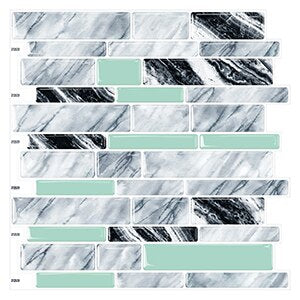 (Ship from USA)10PCS 12"x12" Sticky Tiles Waterproof Self Adhesive Peel and Stick Vinyl Backsplash Wall Kitchen Tile Stickers