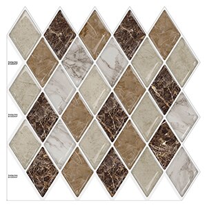 (Ship from USA)10PCS 12"x12" Sticky Tiles Waterproof Self Adhesive Peel and Stick Vinyl Backsplash Wall Kitchen Tile Stickers