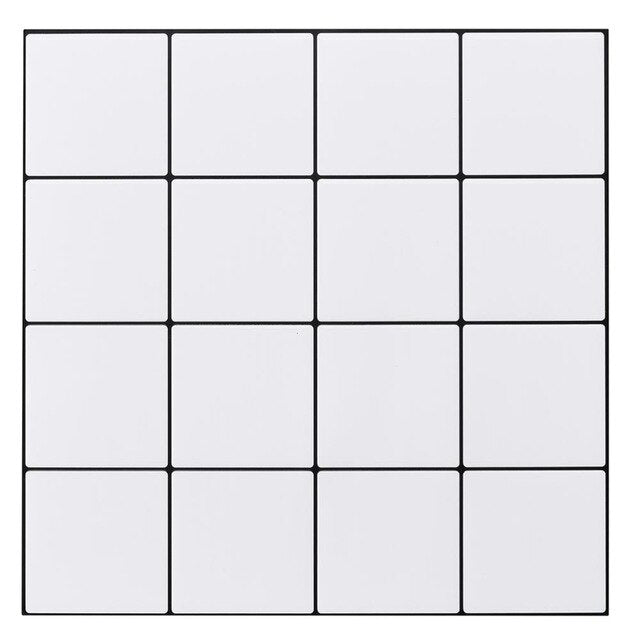 (Ship from USA) 10 Sheets 12"x12" 3D Vinyl Wallpaper Self Adhesive Stick Subway Tile for Bathroom and Kitchen Wall Sticker