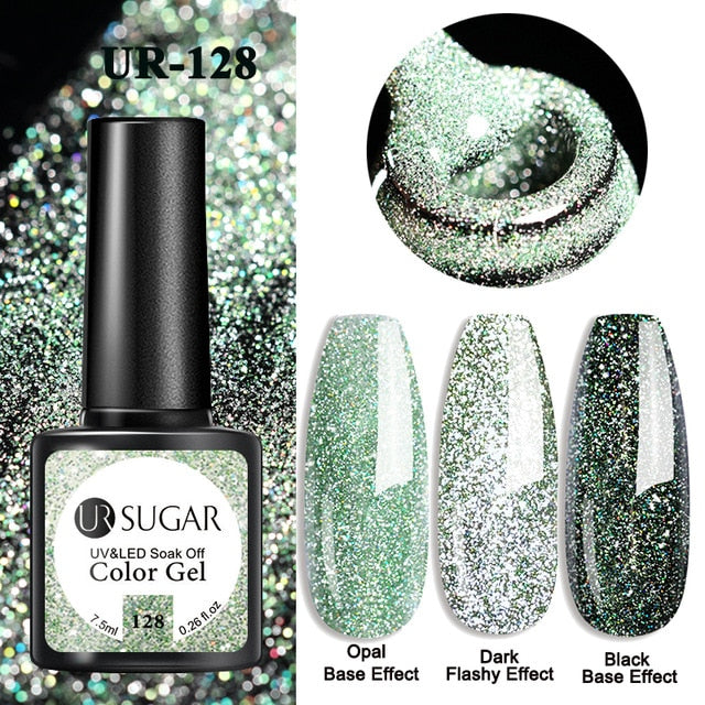 UR SUGAR 7.5ml Glitter UV Gel Nail Polish Glitter Sequins Soak Off UV Gel Varnish Colorful Nail Gel Polish DIY Nail Art Polish