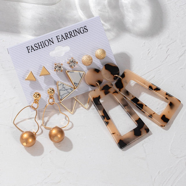 X&P New Bohemian Tassel Earrings Vintage Long Earrings For Women statement Acrylic Fashion Geometry Earrings 2021 Trend Jewelry