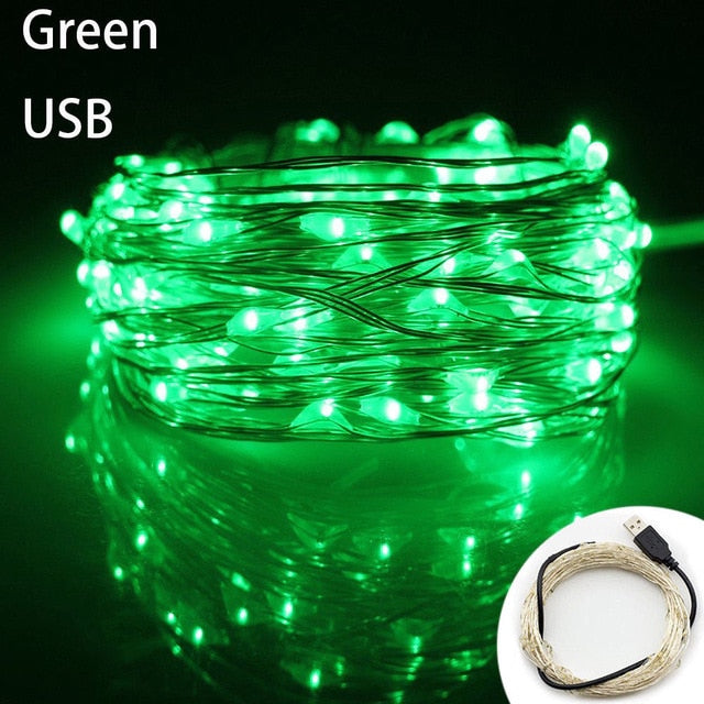 Fairy Light 1M 5M 10M 100 LEDS Starry String USB Lights Fairy Micro LED Transparent Wire for Party Christmas Wedding 6 colors