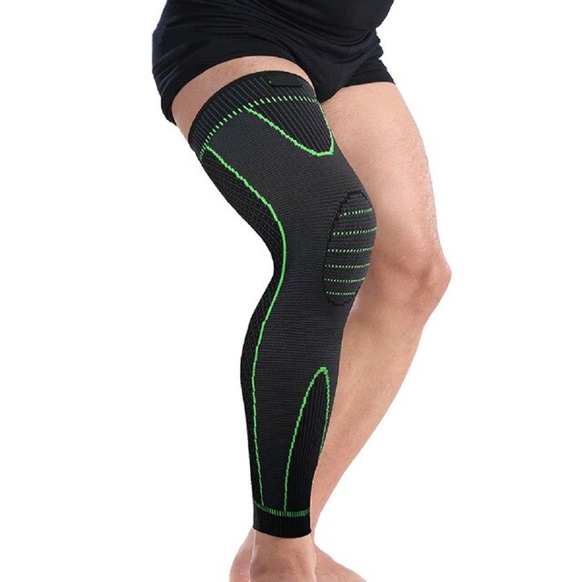 Ship From USA Elasticity Long Knee Protector Brace Leg Sleeve Calf Knee Support Brace Protector Leg Warm Sports Kneepads