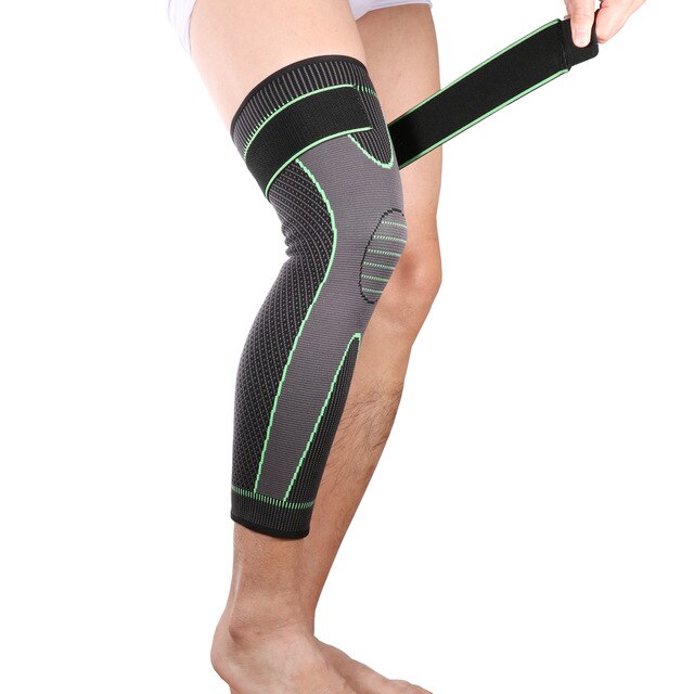 Ship From USA Elasticity Long Knee Protector Brace Leg Sleeve Calf Knee Support Brace Protector Leg Warm Sports Kneepads