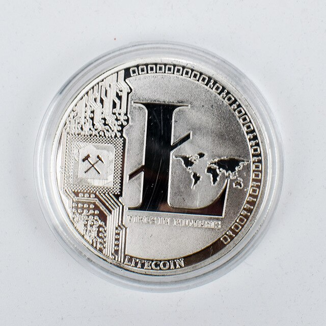 Gold/Silver-Plated Litecoin Coin Cryptocurrency Coin Metal Commemoration Coin Gift 40mm cryptocurrency coin