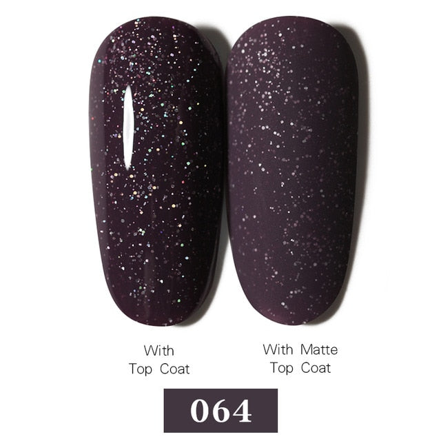 LEMOOC Nail Gel Polish Autumn Winter Color Varnishes Glitter Sequins Soak Off Semi Permanant UV LED Nail Art Hybrid Lacquers