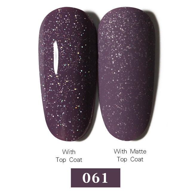 LEMOOC Nail Gel Polish Autumn Winter Color Varnishes Glitter Sequins Soak Off Semi Permanant UV LED Nail Art Hybrid Lacquers
