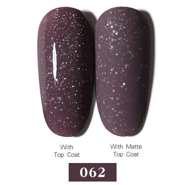 LEMOOC Nail Gel Polish Autumn Winter Color Varnishes Glitter Sequins Soak Off Semi Permanant UV LED Nail Art Hybrid Lacquers