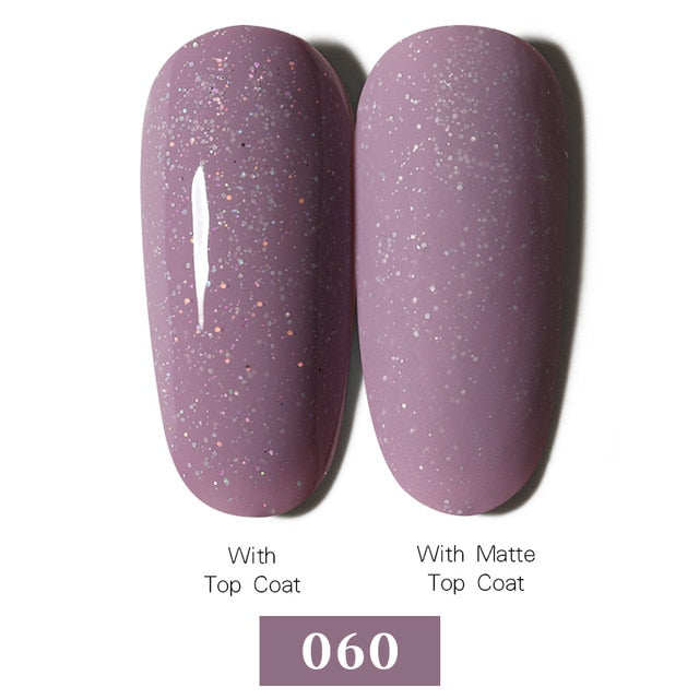LEMOOC Nail Gel Polish Autumn Winter Color Varnishes Glitter Sequins Soak Off Semi Permanant UV LED Nail Art Hybrid Lacquers