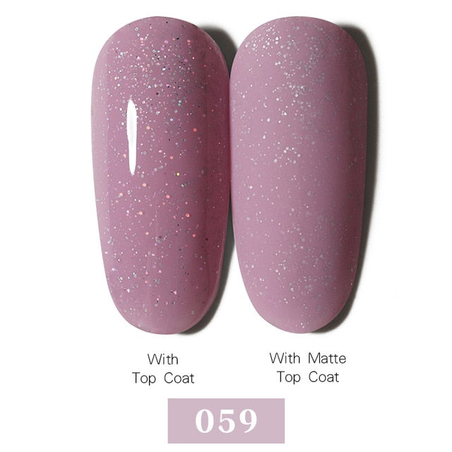 LEMOOC Nail Gel Polish Autumn Winter Color Varnishes Glitter Sequins Soak Off Semi Permanant UV LED Nail Art Hybrid Lacquers
