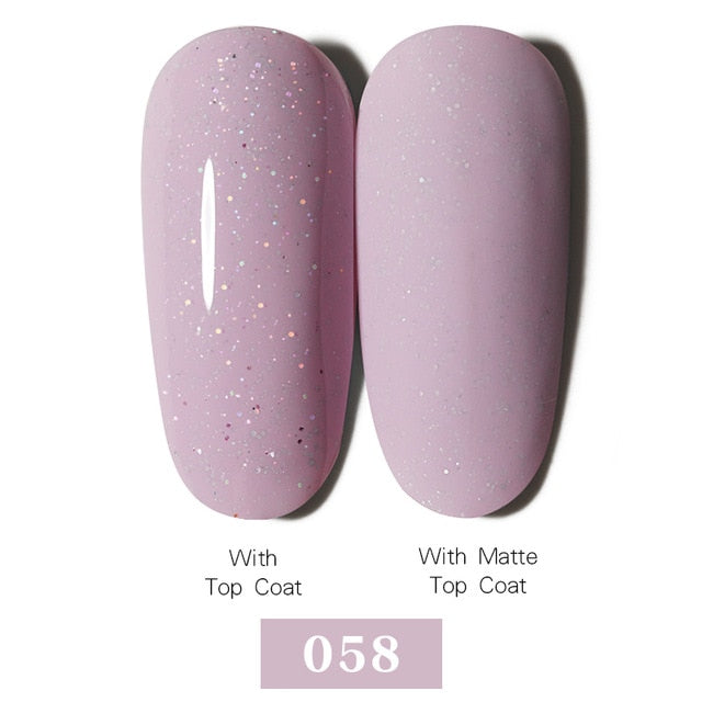 LEMOOC Nail Gel Polish Autumn Winter Color Varnishes Glitter Sequins Soak Off Semi Permanant UV LED Nail Art Hybrid Lacquers