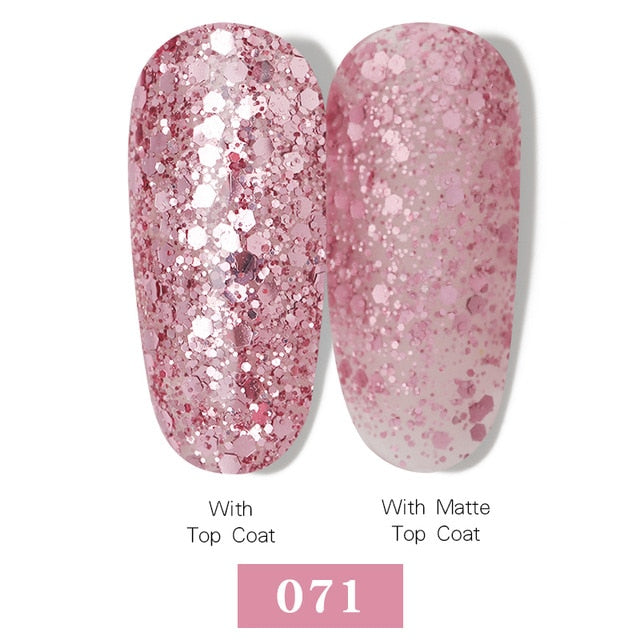 LEMOOC Nail Gel Polish Autumn Winter Color Varnishes Glitter Sequins Soak Off Semi Permanant UV LED Nail Art Hybrid Lacquers