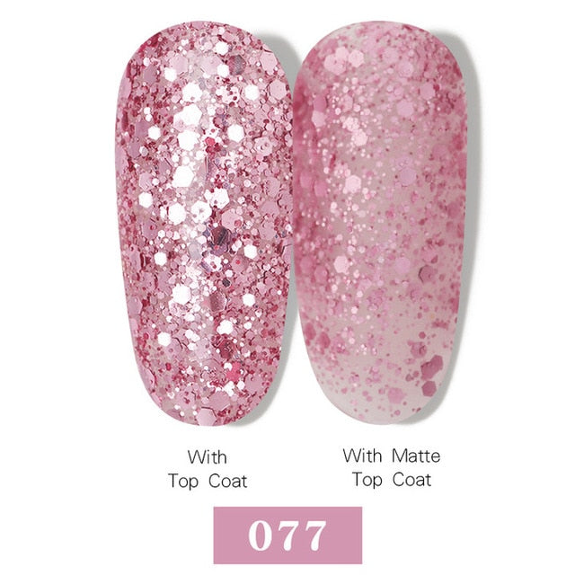 LEMOOC Nail Gel Polish Autumn Winter Color Varnishes Glitter Sequins Soak Off Semi Permanant UV LED Nail Art Hybrid Lacquers