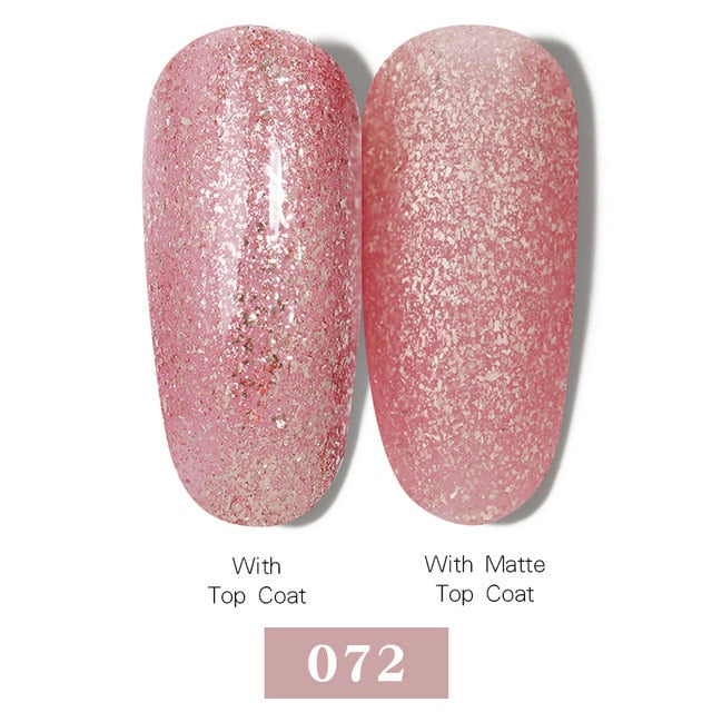 LEMOOC Nail Gel Polish Autumn Winter Color Varnishes Glitter Sequins Soak Off Semi Permanant UV LED Nail Art Hybrid Lacquers