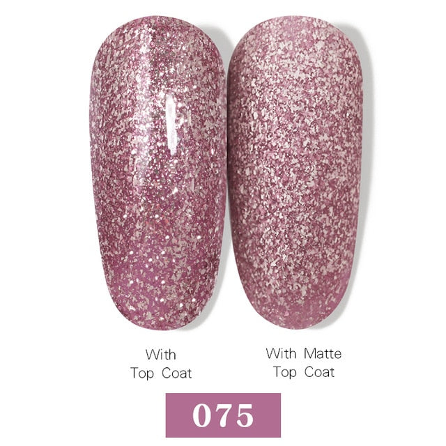 LEMOOC Nail Gel Polish Autumn Winter Color Varnishes Glitter Sequins Soak Off Semi Permanant UV LED Nail Art Hybrid Lacquers