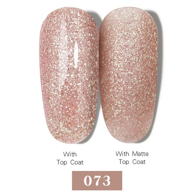 LEMOOC Nail Gel Polish Autumn Winter Color Varnishes Glitter Sequins Soak Off Semi Permanant UV LED Nail Art Hybrid Lacquers