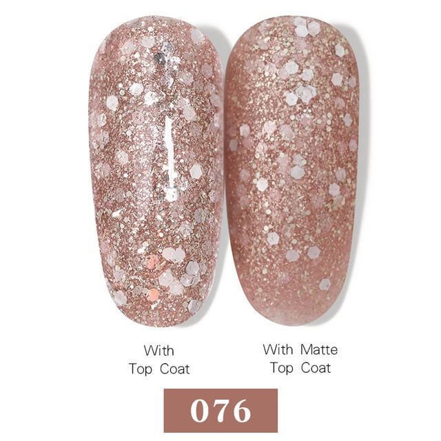 LEMOOC Nail Gel Polish Autumn Winter Color Varnishes Glitter Sequins Soak Off Semi Permanant UV LED Nail Art Hybrid Lacquers
