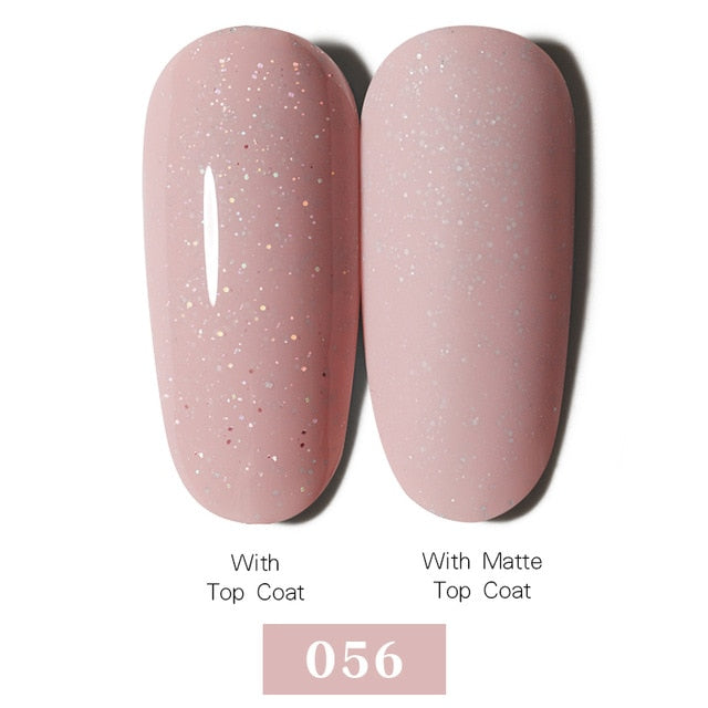 LEMOOC Nail Gel Polish Autumn Winter Color Varnishes Glitter Sequins Soak Off Semi Permanant UV LED Nail Art Hybrid Lacquers