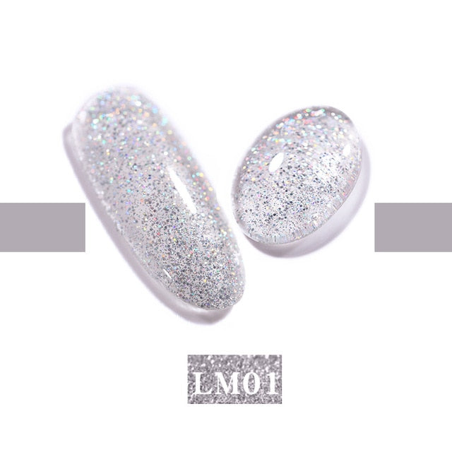 LEMOOC Nail Gel Polish Autumn Winter Color Varnishes Glitter Sequins Soak Off Semi Permanant UV LED Nail Art Hybrid Lacquers