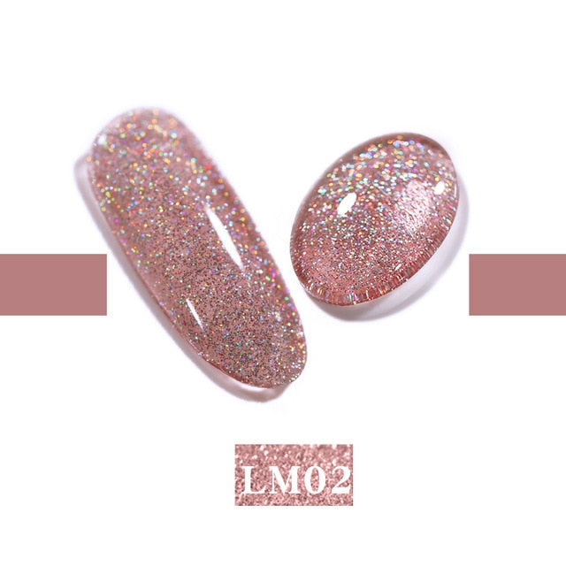 LEMOOC Nail Gel Polish Autumn Winter Color Varnishes Glitter Sequins Soak Off Semi Permanant UV LED Nail Art Hybrid Lacquers