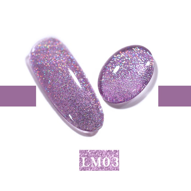 LEMOOC Nail Gel Polish Autumn Winter Color Varnishes Glitter Sequins Soak Off Semi Permanant UV LED Nail Art Hybrid Lacquers