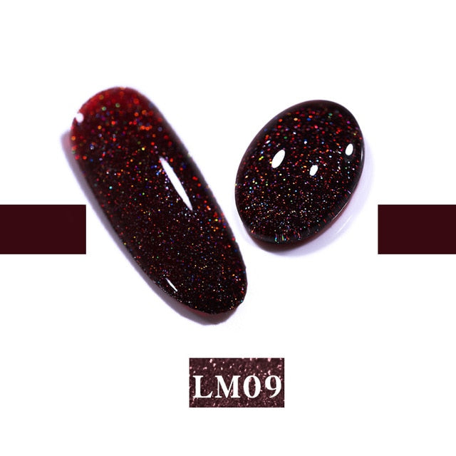 LEMOOC Nail Gel Polish Autumn Winter Color Varnishes Glitter Sequins Soak Off Semi Permanant UV LED Nail Art Hybrid Lacquers