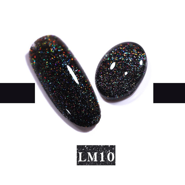 LEMOOC Nail Gel Polish Autumn Winter Color Varnishes Glitter Sequins Soak Off Semi Permanant UV LED Nail Art Hybrid Lacquers