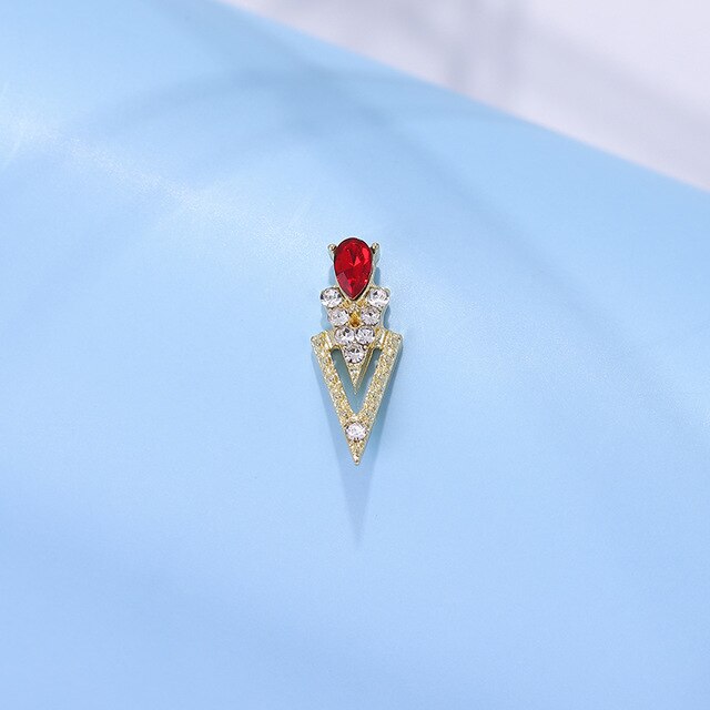 10Pcs K Gold Luxury AB Diamond Triangle 3D Nail Art Decorations Nails Rhinestones Nail Supplies Charms Stone 2020 New Arrival