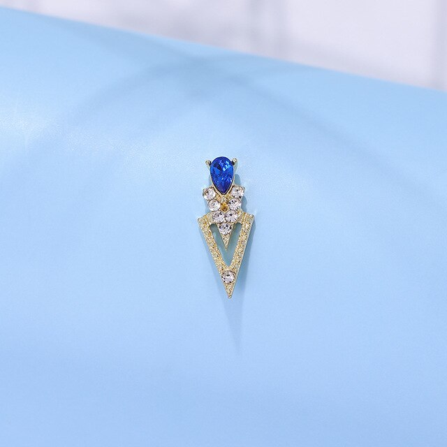 10Pcs K Gold Luxury AB Diamond Triangle 3D Nail Art Decorations Nails Rhinestones Nail Supplies Charms Stone 2020 New Arrival