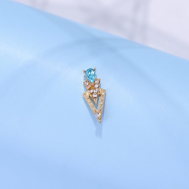 10Pcs K Gold Luxury AB Diamond Triangle 3D Nail Art Decorations Nails Rhinestones Nail Supplies Charms Stone 2020 New Arrival