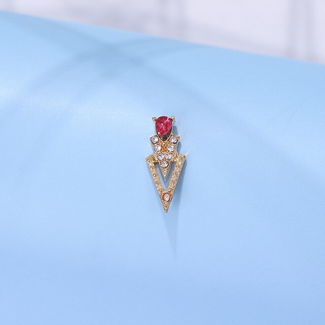 10Pcs K Gold Luxury AB Diamond Triangle 3D Nail Art Decorations Nails Rhinestones Nail Supplies Charms Stone 2020 New Arrival