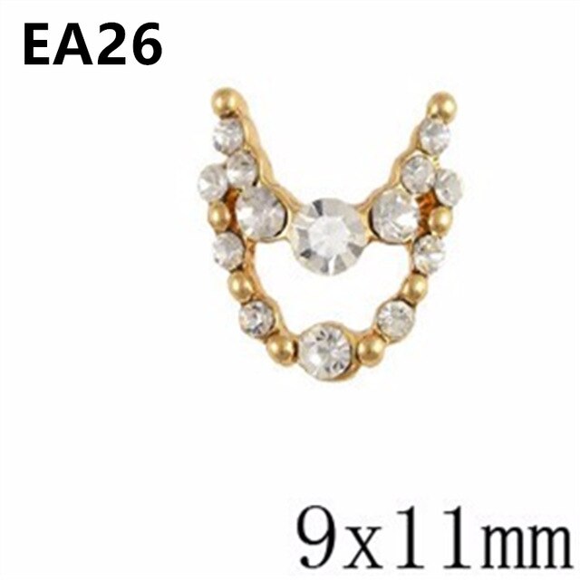 10PCS gold silver metal 3d Diamonds nail art christmas decorations charms nails glitter rhinestones nail supplies jewelry