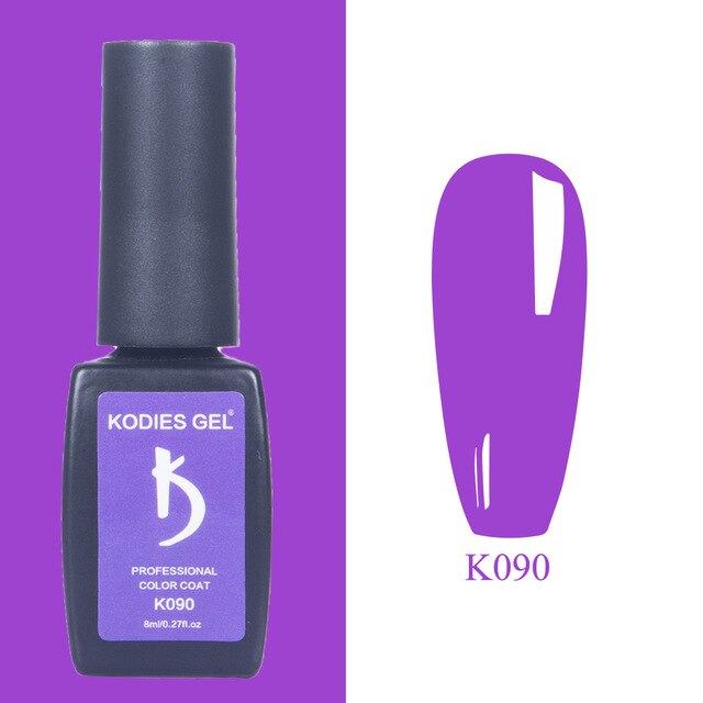 KODIES GEL Varnish Semi Permanent UV Nail Polish 8ML Neon Color Painting Gellak Lack Base Coat Top Coat Matte for Nails Supplies