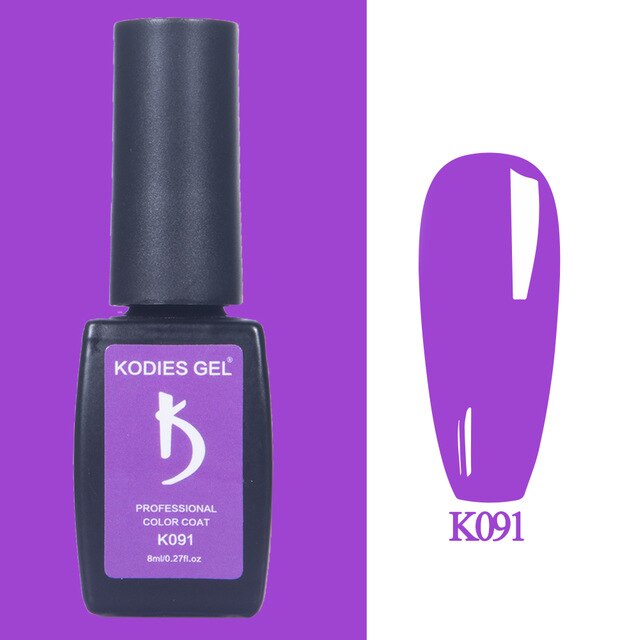 KODIES GEL Varnish Semi Permanent UV Nail Polish 8ML Neon Color Painting Gellak Lack Base Coat Top Coat Matte for Nails Supplies