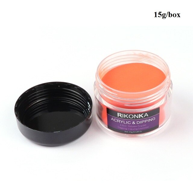 15g Acrylic Powder For Nails Glitter Dust Black Carving Crystal Polymer Nail Art Decorations 3D Crystal Polish Manicure Supplies