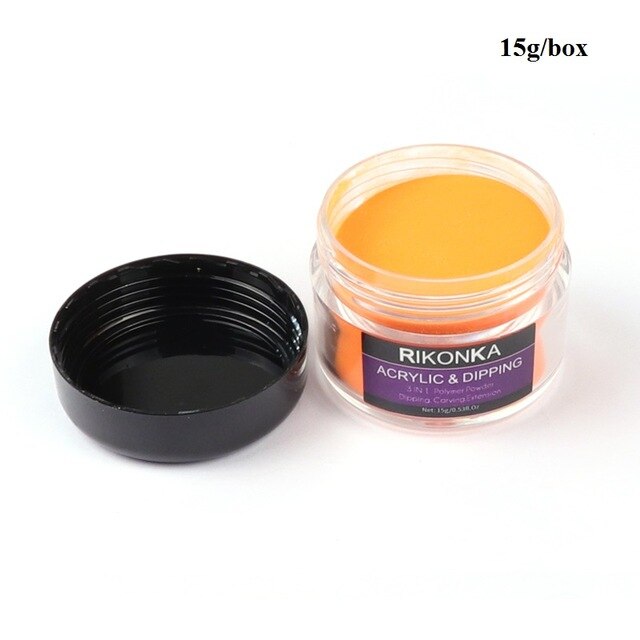 15g Acrylic Powder For Nails Glitter Dust Black Carving Crystal Polymer Nail Art Decorations 3D Crystal Polish Manicure Supplies