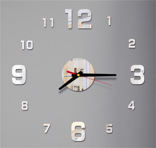 Mini Home Wall Clock 3D DIY Acrylic Mirror Stickers For Home Decoration Living Room Quartz Needle Self Adhesive Hanging Watch