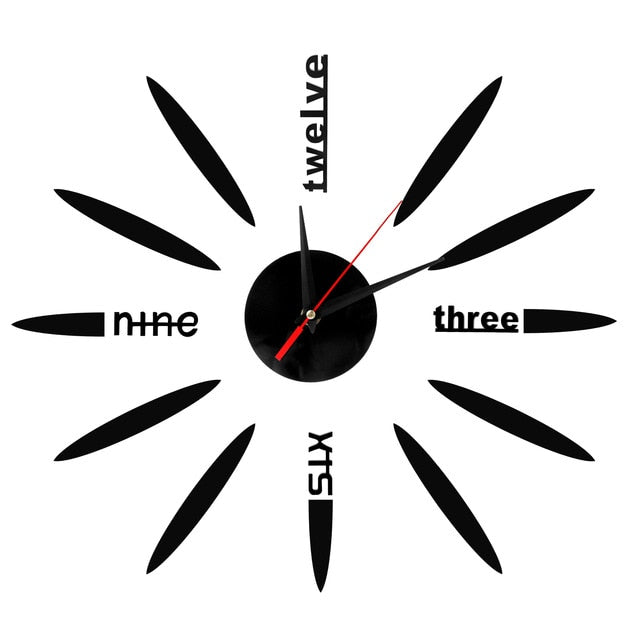 Mini Home Wall Clock 3D DIY Acrylic Mirror Stickers For Home Decoration Living Room Quartz Needle Self Adhesive Hanging Watch