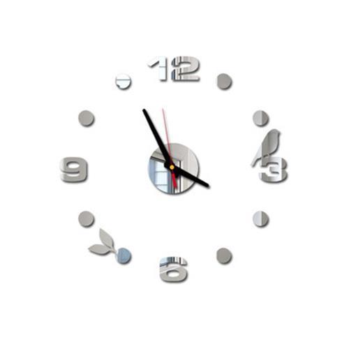 Mini Home Wall Clock 3D DIY Acrylic Mirror Stickers For Home Decoration Living Room Quartz Needle Self Adhesive Hanging Watch