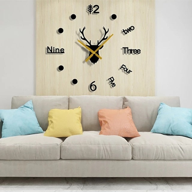 Mini Home Wall Clock 3D DIY Acrylic Mirror Stickers For Home Decoration Living Room Quartz Needle Self Adhesive Hanging Watch